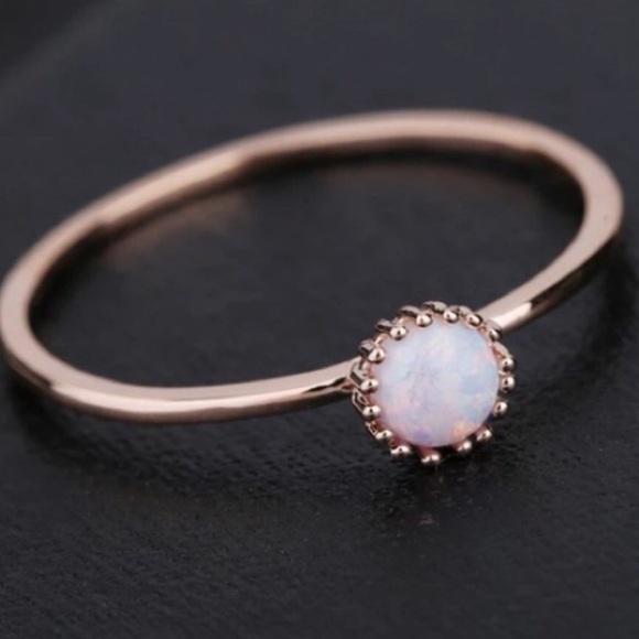 New delicate rose gold plated opal ring - Picture 3 of 4